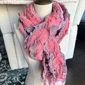 Pink and Gray Women's Scarf